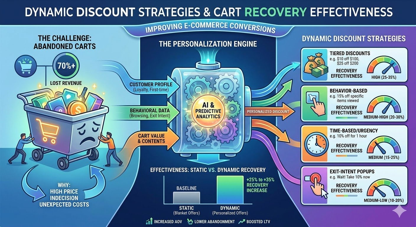 dynamic discount strategies cart recovery effectiveness