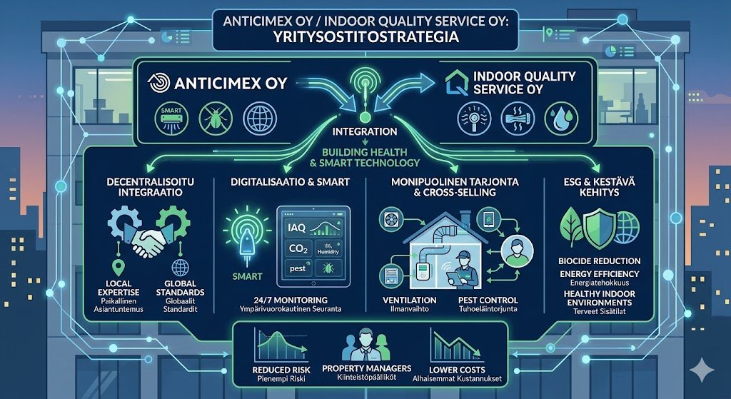 anticimex oy / indoor quality service oy yritysostostrategia