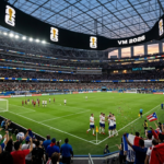 Official FIFA World Cup 2026 poster featuring mascots Zayu, Maple, and Clutch with the Trionda match ball and host city landmarks