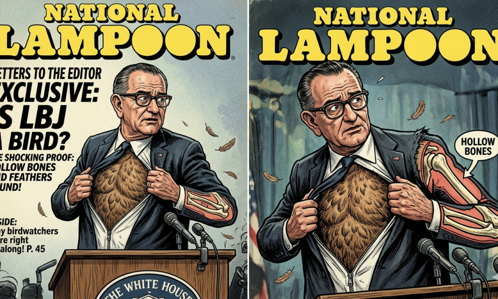 national lampoon letters to the editor lbj hollow bones feathers