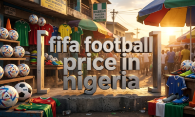 A high-quality, professional digital graphic featuring the bold, clear text "[ fifa football price in nigeria ]" integrated into the center of the design. The typography must be the main focus, rendered in a 3D modern font with sharp edges. The background should be a cinematic scene of [ fifa football price in nigeria ] with dramatic lighting and vibrant colors. Ensure the spelling of "[ fifa football price in nigeria ]" is 100% accurate and clearly legible, appearing as a physical part of the environment. 8k resolution, photorealistic, trending on ArtStation.